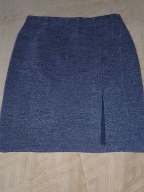 Womens Express Classic Dark Grey Wool Pencil Mini Skirt Slit Sz: Xs